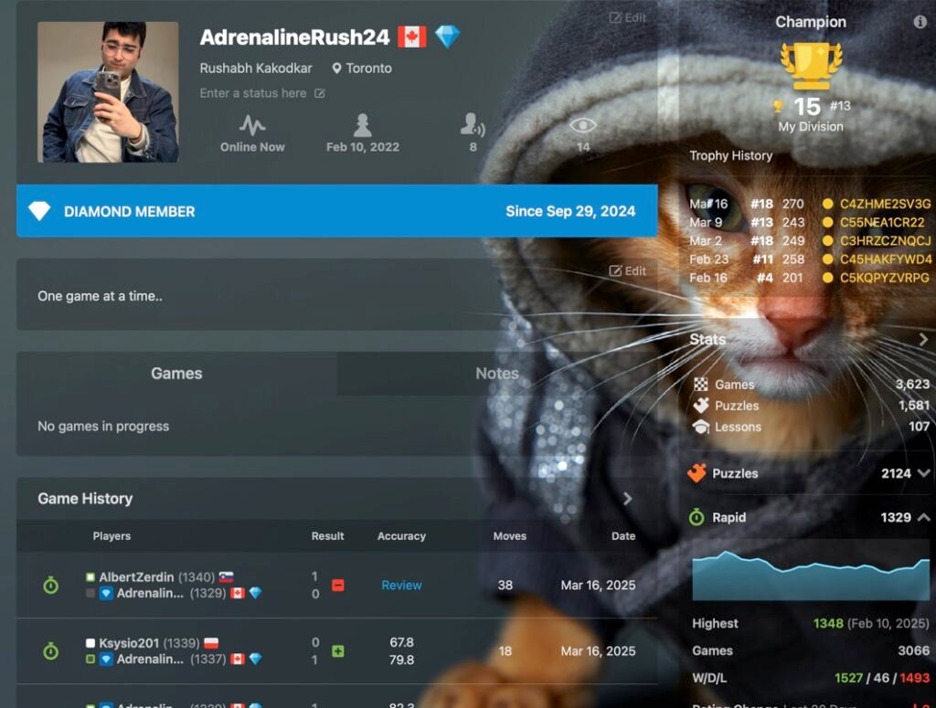 AdrenalineRush24 Stats on Chess.com
